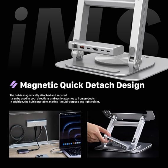 ADAM ELEMENTS CASA HUB Stand Ultra USB-C Magnetic Hub Stand (Silver)
