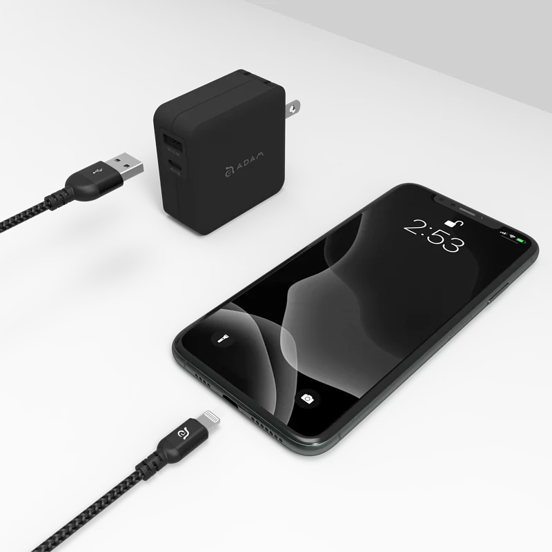 ADAM ELEMENTS PeAk III 120B Apple MFi-Certified USB-A to Lightning Cable (1.2M) (Black)