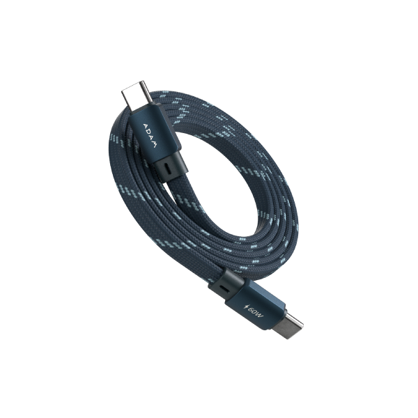 ADAM ELEMENTS MF100 USB-C to USB-C 60W Magnetic Flat Charging Cable (1M) (Blue)