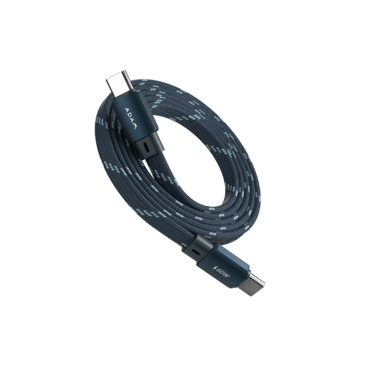 ADAM ELEMENTS MF100 USB-C to USB-C 60W Magnetic Flat Charging Cable (1M) (Blue)