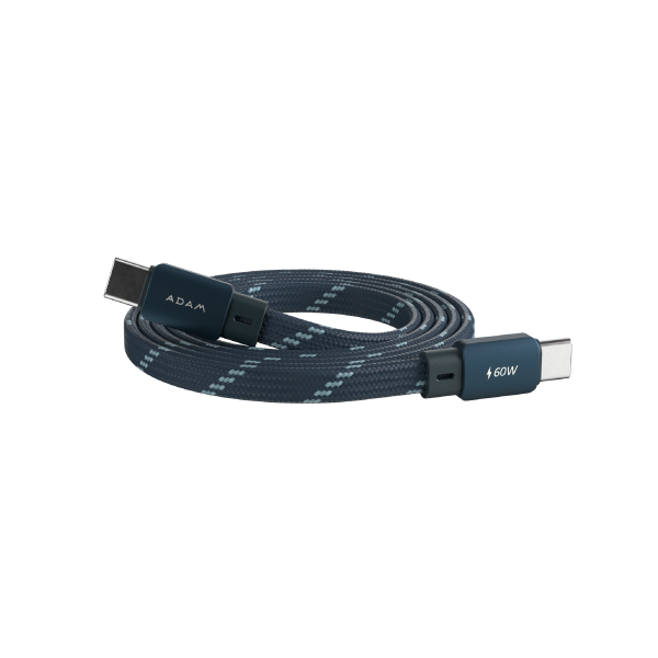 ADAM ELEMENTS MF100 USB-C to USB-C 60W Magnetic Flat Charging Cable (1M) (Blue)