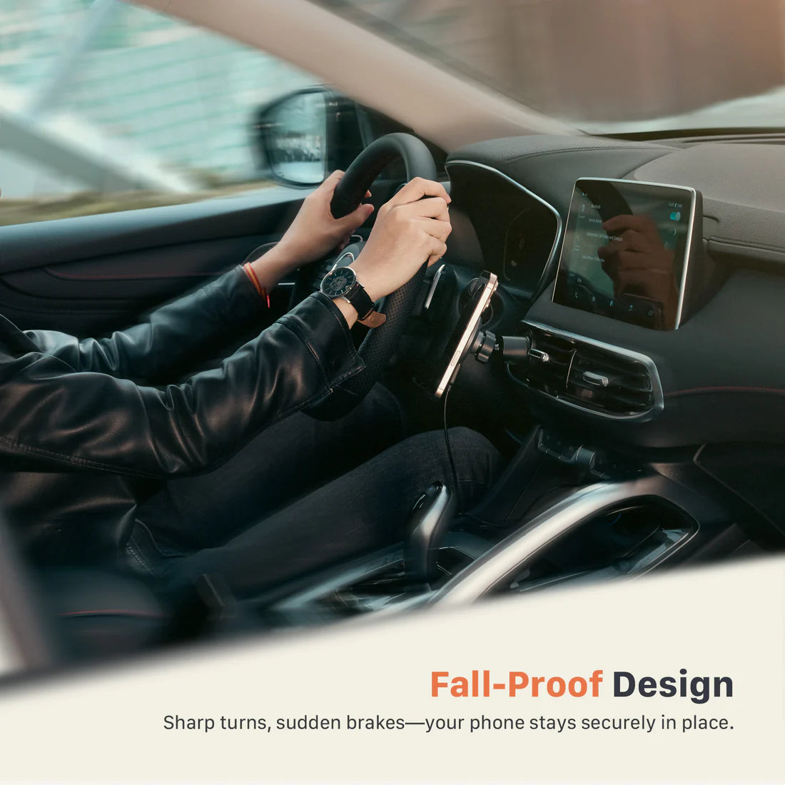 ADAM ELEMENTS CQ1 Qi2 Magnetic Charging Car Mount (Black)