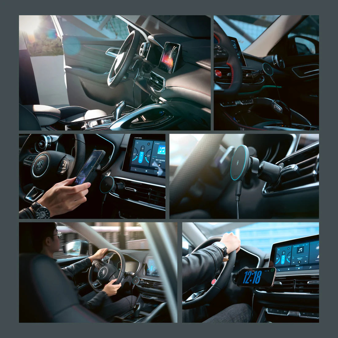 ADAM ELEMENTS CQ1 Qi2 Magnetic Charging Car Mount (Black)