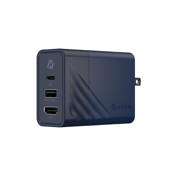 ADAM ELEMENTS GaN Hub 65W GaN Charger with HDMI Display (Blue)