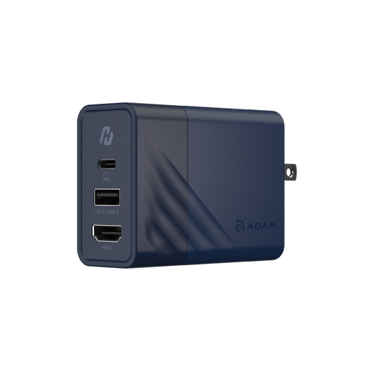 ADAM ELEMENTS GaN Hub 65W GaN Charger with HDMI Display (Blue)
