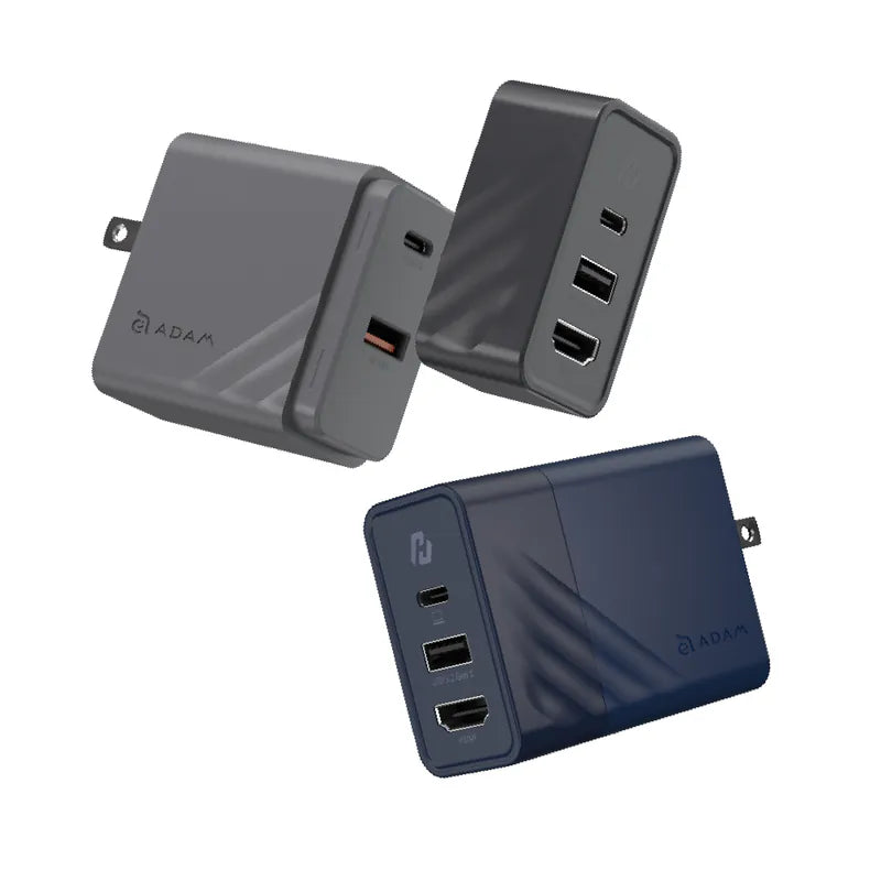 ADAM ELEMENTS GaN Hub 65W GaN Charger with HDMI Display (Blue)