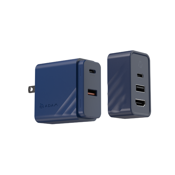 ADAM ELEMENTS GaN Hub 65W GaN Charger with HDMI Display (Blue)