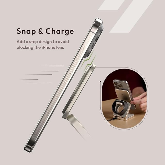 ADAM ELEMENTS Mag 3 Pro Qi2 3-in-1 Foldable Travel Charging Station (Titanium)