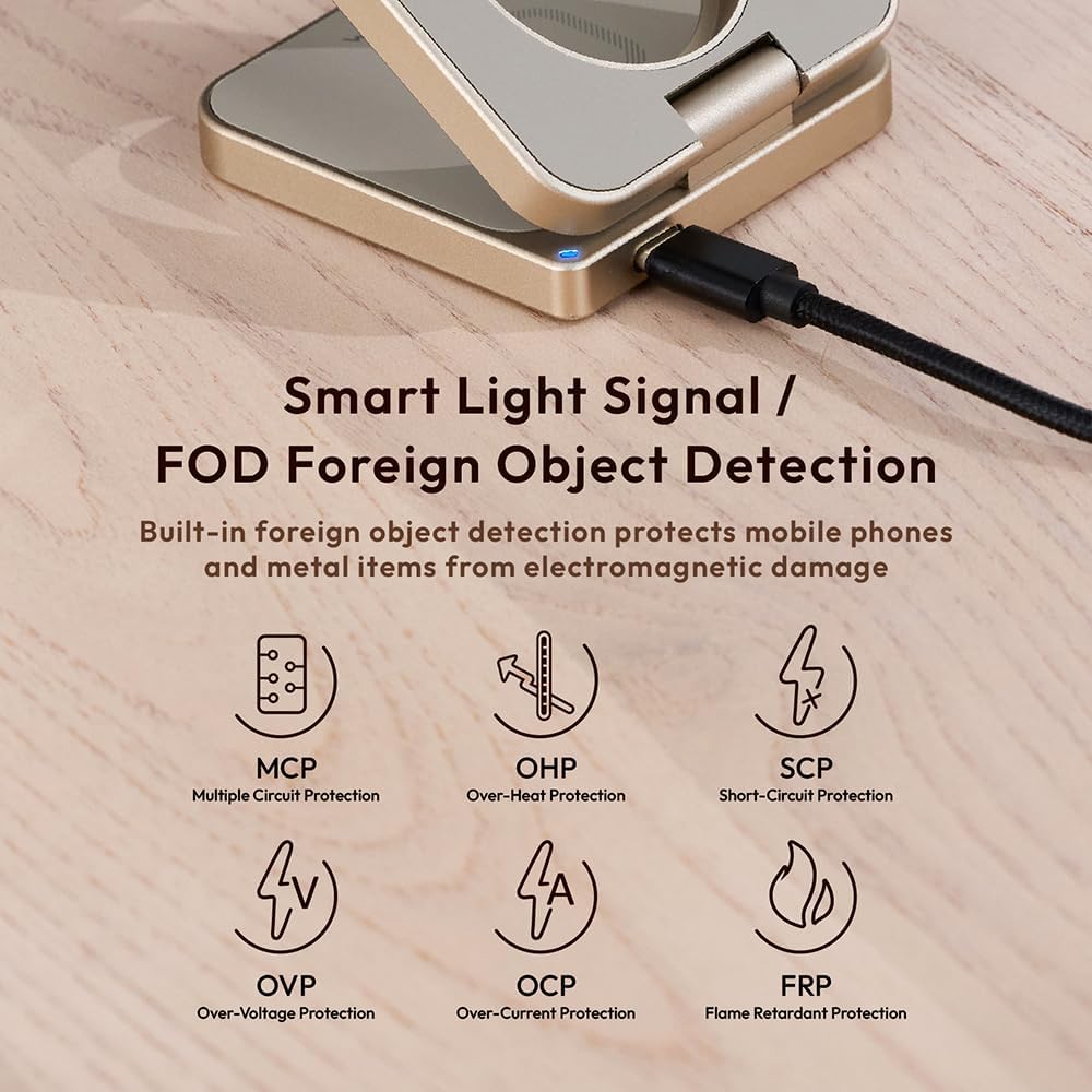 ADAM ELEMENTS Mag 3 Pro Qi2 3-in-1 Foldable Travel Charging Station (Titanium)
