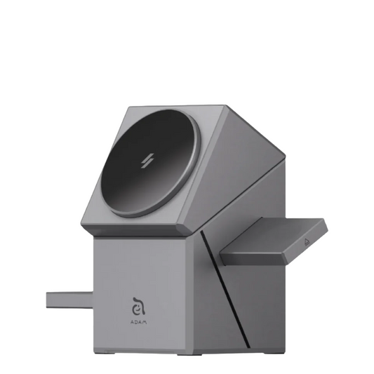 ADAM ELEMENTS Mag Qube Qi2 3-in-1 Intelligent Charging Station (Titanium)