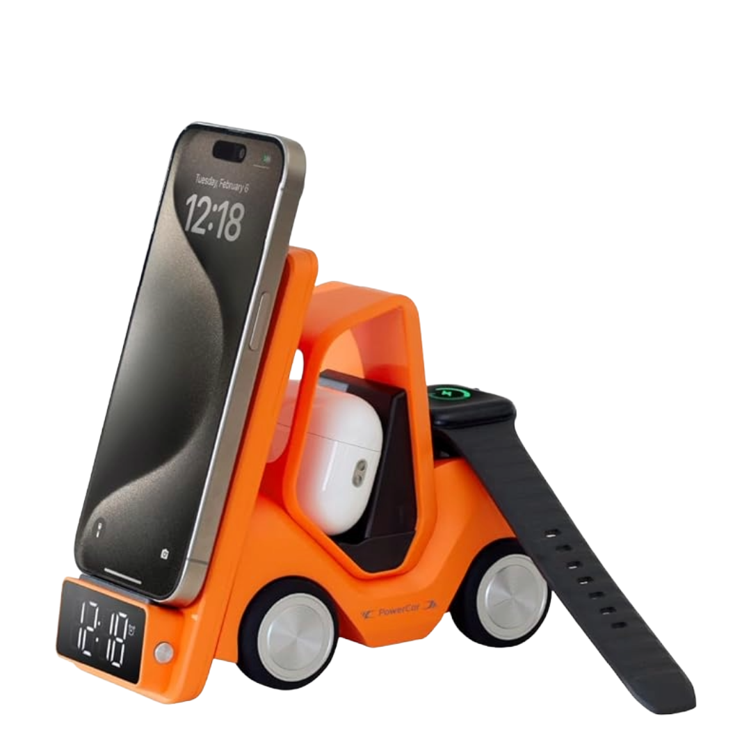 ADAM ELEMENTS Truck 5-in-1 Wireless Charging Station Multi-Function Alarm Clock (Orange)