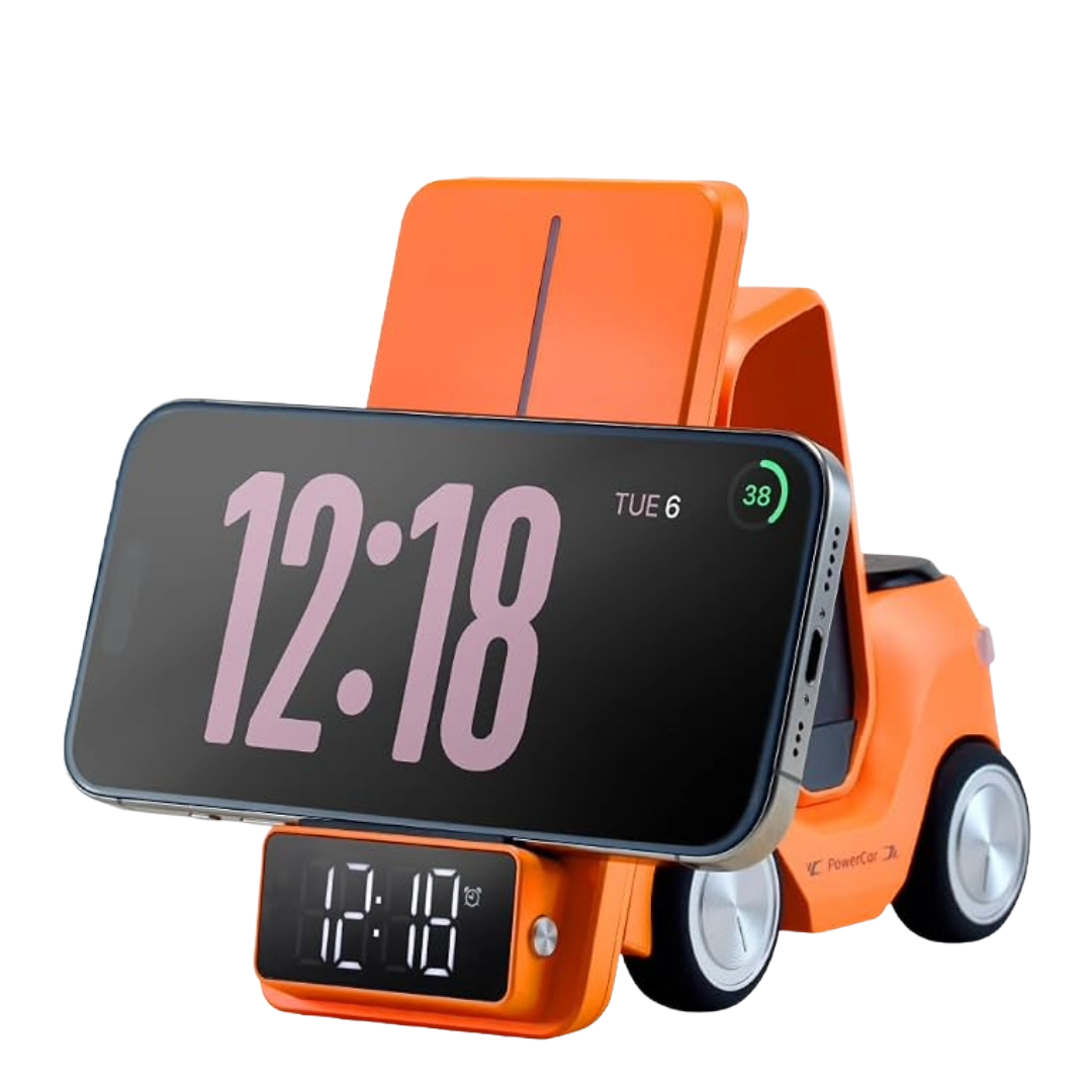ADAM ELEMENTS Truck 5-in-1 Wireless Charging Station Multi-Function Alarm Clock (Orange)