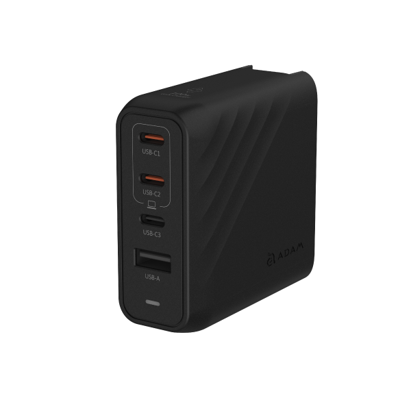 ADAM ELEMENTS P100 GaN 100W 4-Port Power Charging Kit (Black)