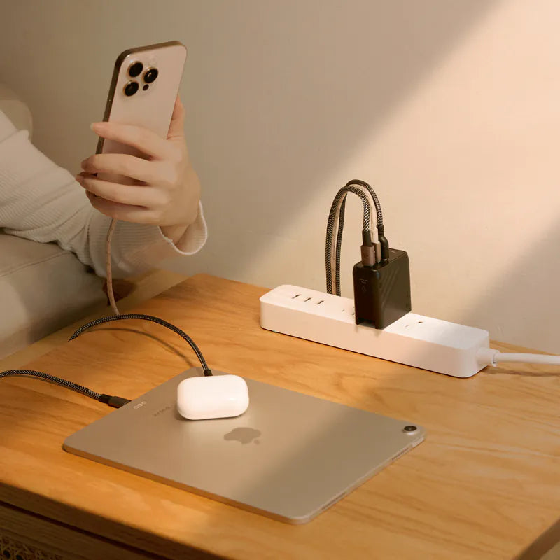 ADAM ELEMENTS P67 GaN 67W 3-Port Fast Charging Wall Charger (White)