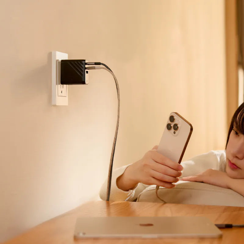 ADAM ELEMENTS P67 GaN 67W 3-Port Fast Charging Wall Charger (White)