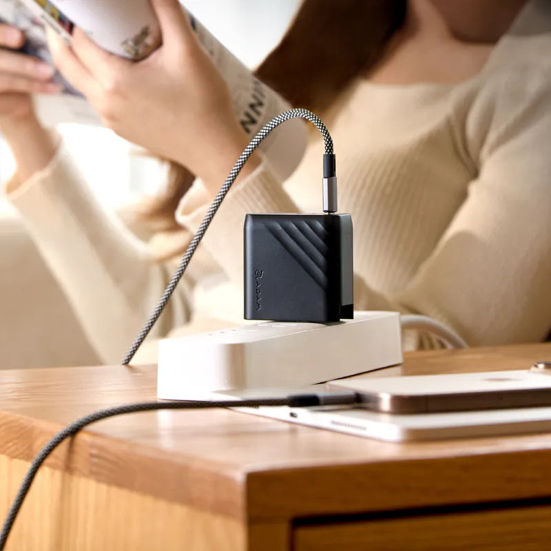 ADAM ELEMENTS P67 GaN 67W 3-Port Fast Charging Wall Charger (White)