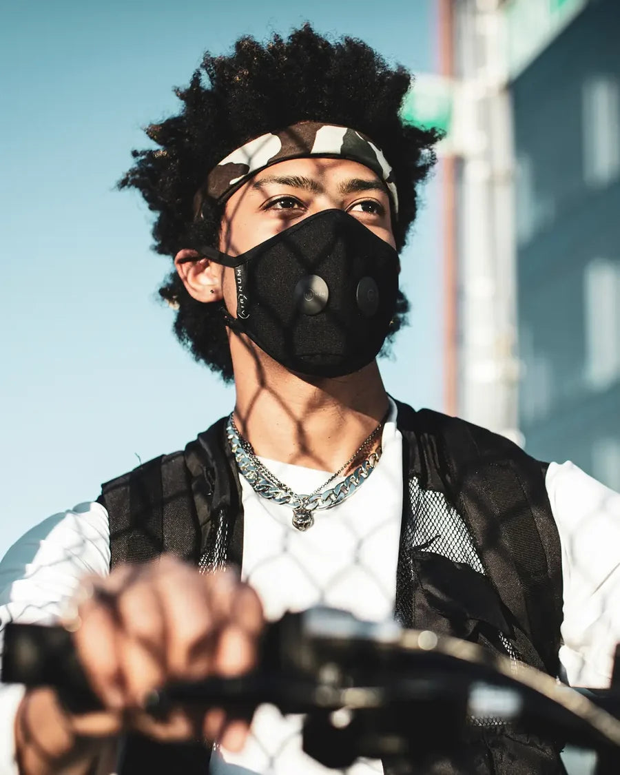 AIRINUM Air Pollution Mask (Size M) (199 x 155mm ±5) (Onyx Black)