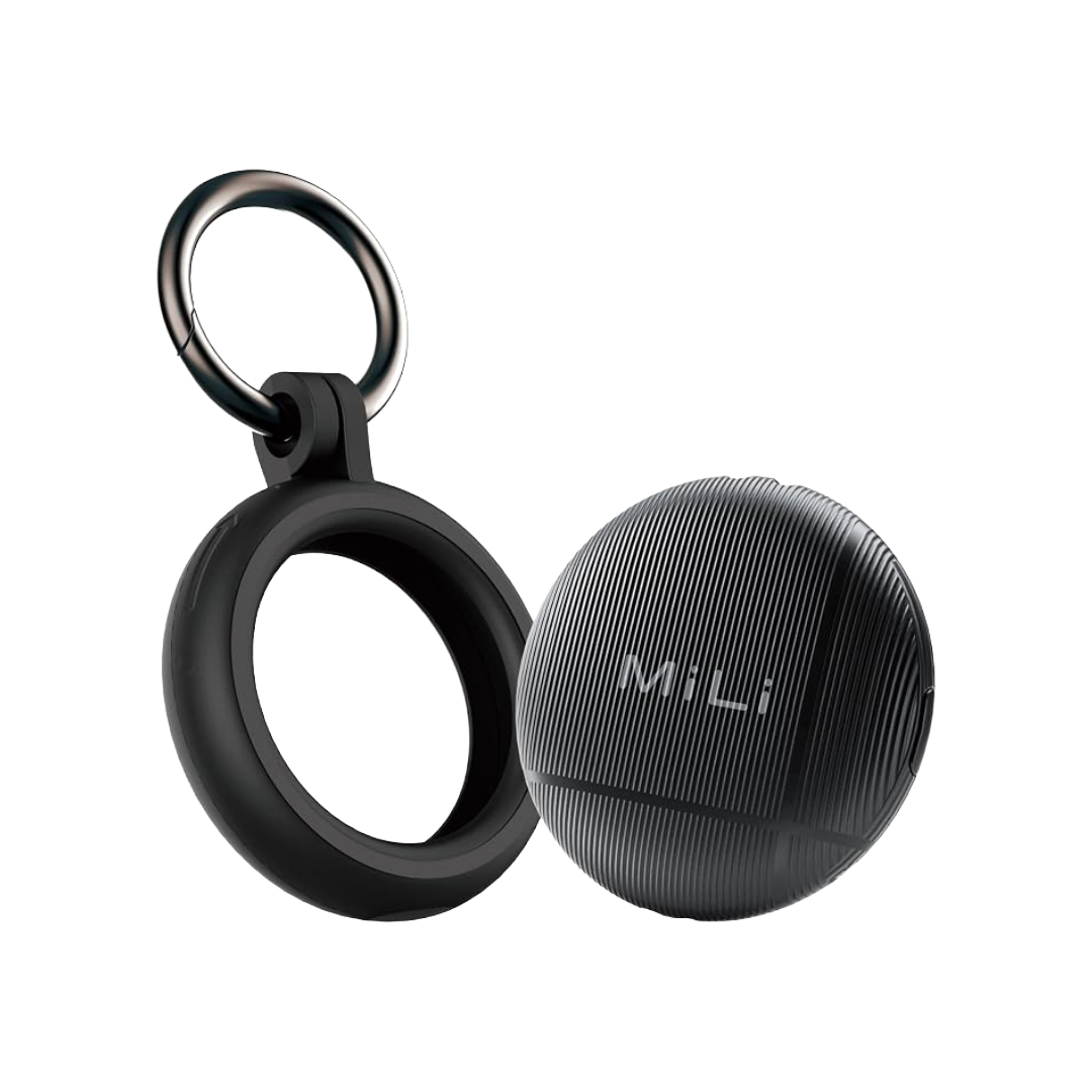 MILI LiTag Duo Item Finder with Keychain Included (iOS or Android Compatible) (Black)