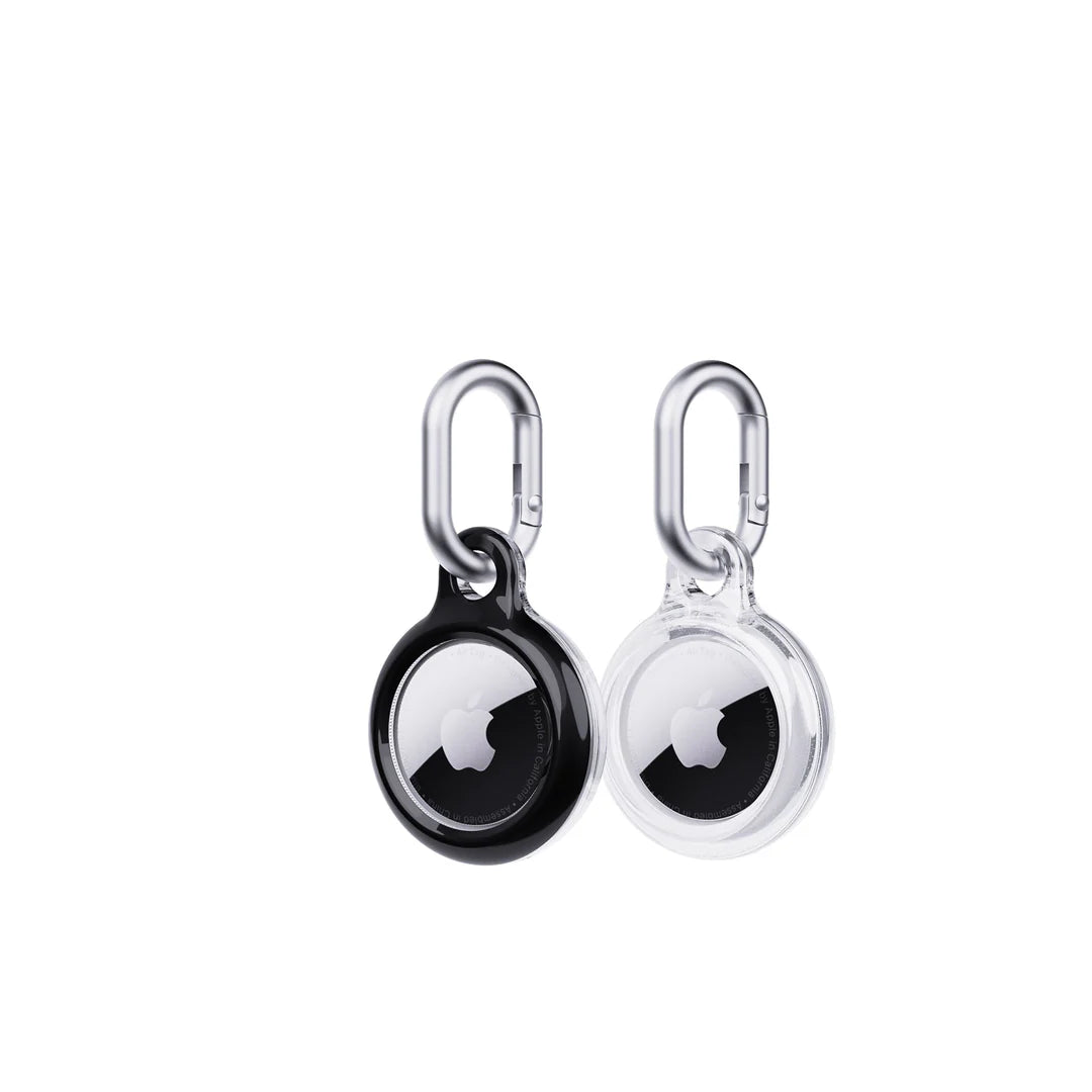 TECH21 EvoPop Apple AirTag Case Bundle (x2) (Black & Clear)