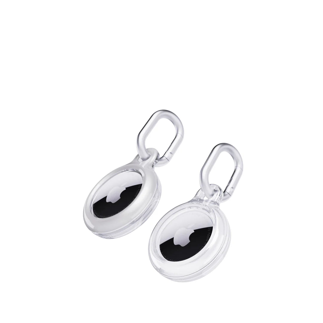 TECH21 EvoPop Apple AirTag Case Bundle (x2) (Silver & Clear)