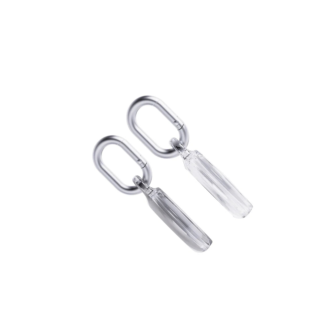 TECH21 EvoPop Apple AirTag Case Bundle (x2) (Silver & Clear)