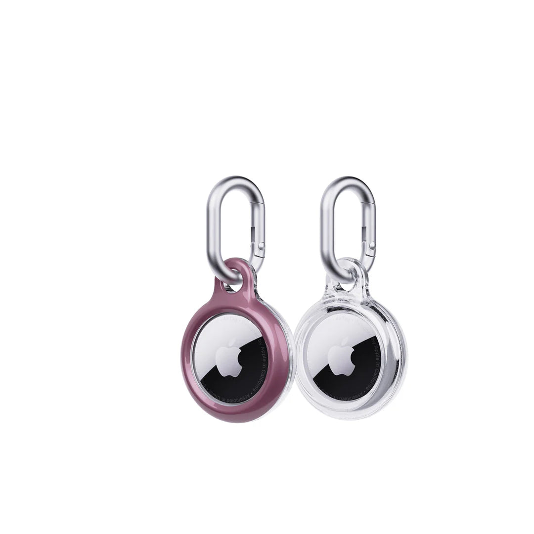 TECH21 EvoPop Apple AirTag Case Bundle (x2) (Quartz Pink & Clear)