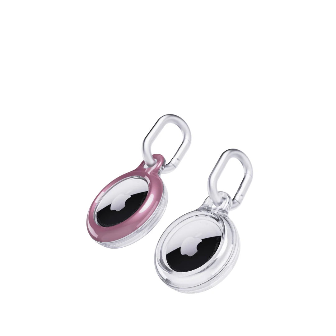 TECH21 EvoPop Apple AirTag Case Bundle (x2) (Quartz Pink & Clear)