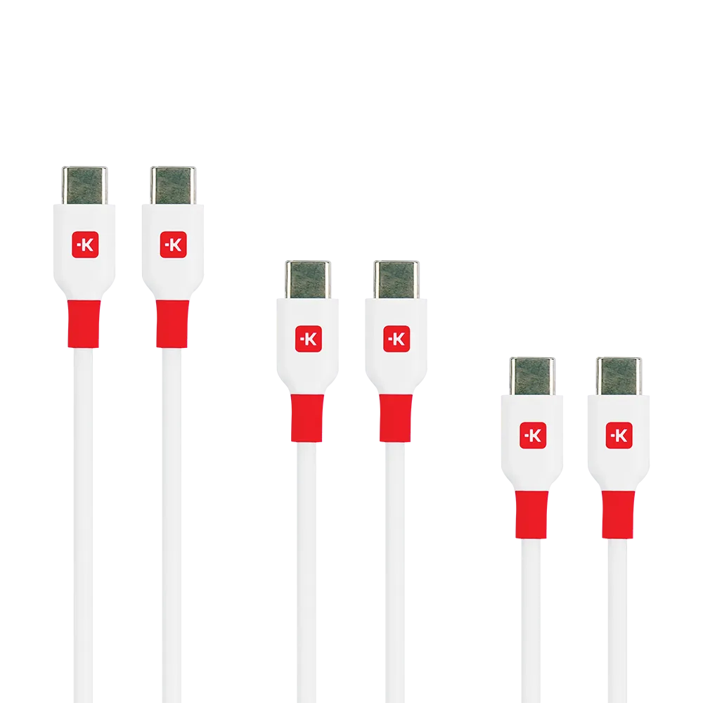 SKROSS USB-C to USB-C Cable Multipack 15CM + 120CM + 200CM (White ...