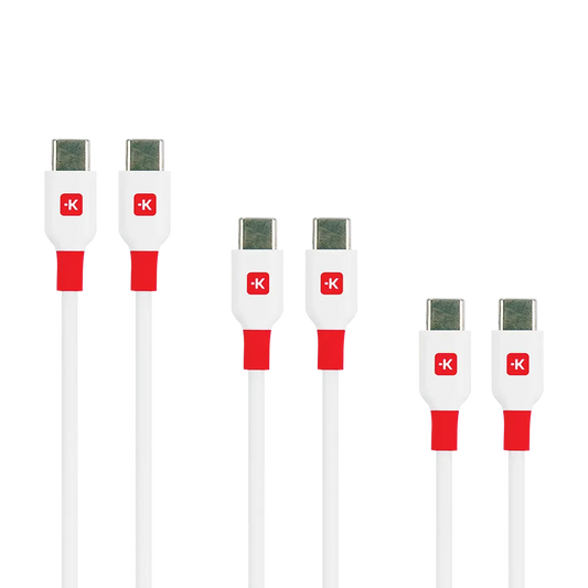 SKROSS USB-C to USB-C Cable Multipack 15CM + 120CM + 200CM (White)