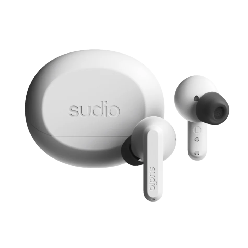 SUDIO A3 PRO True Wireless Noise Cancelling All-Day Earbuds (Fog White）