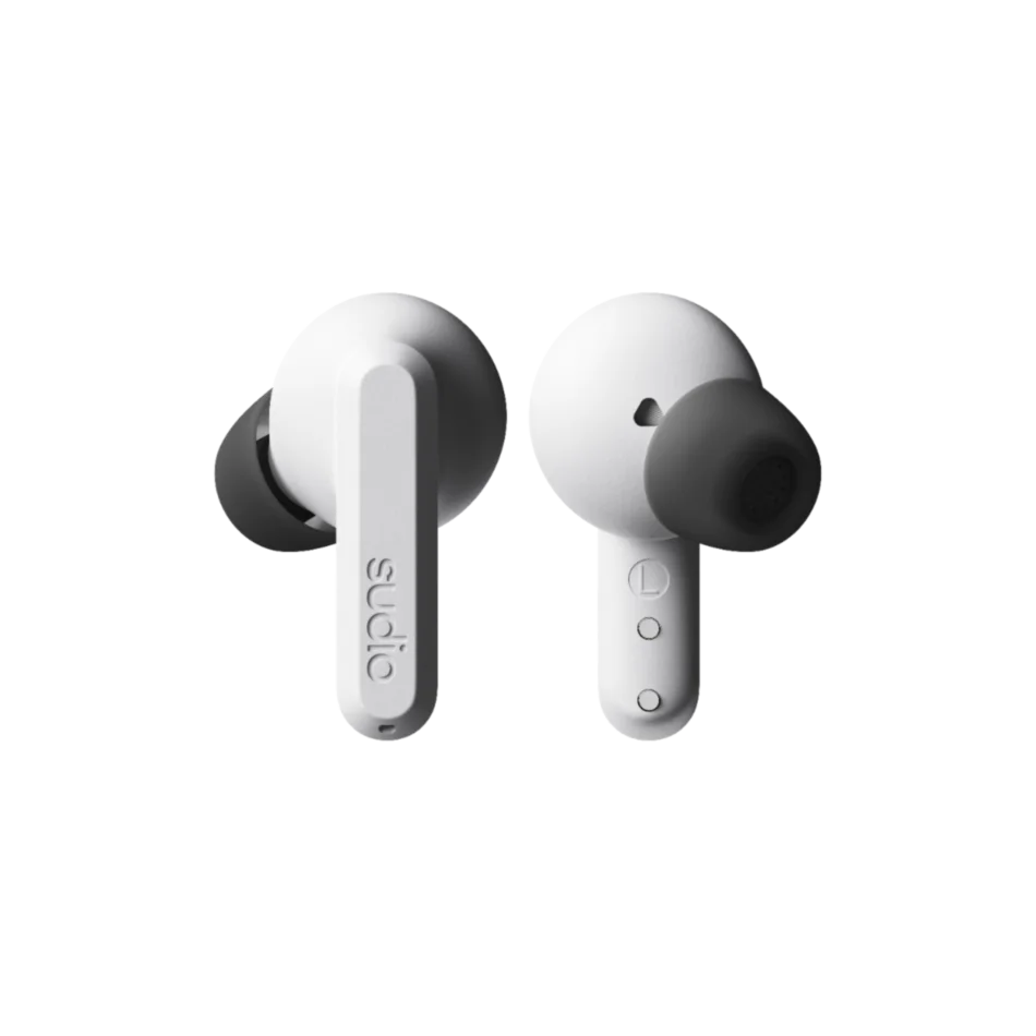 SUDIO A3 PRO True Wireless Noise Cancelling All-Day Earbuds (Fog White）