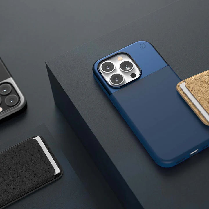 ATOM STUDIOS MagSafe Split Silicone iPhone 14 Pro case (Ink Blue Aluminium + Ink Blue Silicone)