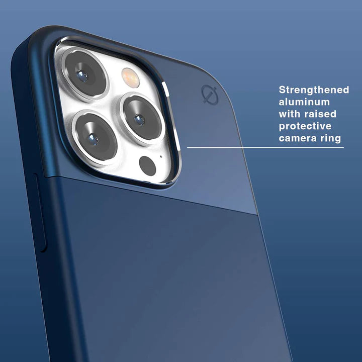 ATOM STUDIOS MagSafe Split Silicone iPhone 14 Pro case (Ink Blue Aluminium + Ink Blue Silicone)