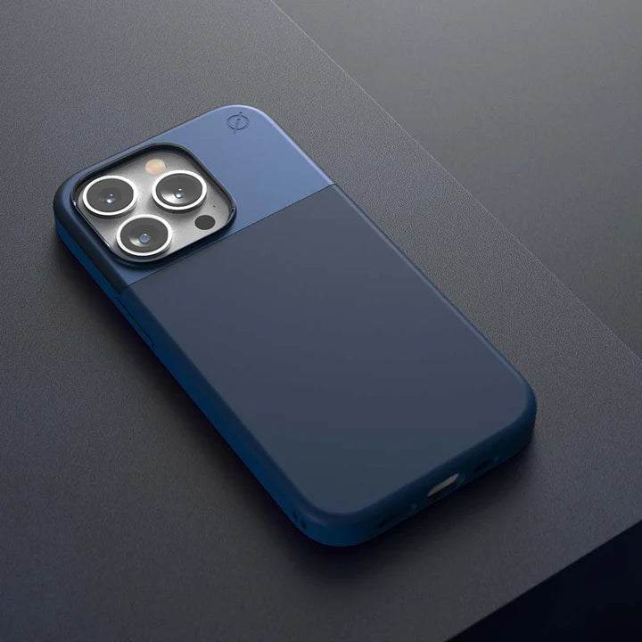 ATOM STUDIOS MagSafe Split Silicone iPhone 14 Pro case (Ink Blue Aluminium + Ink Blue Silicone)