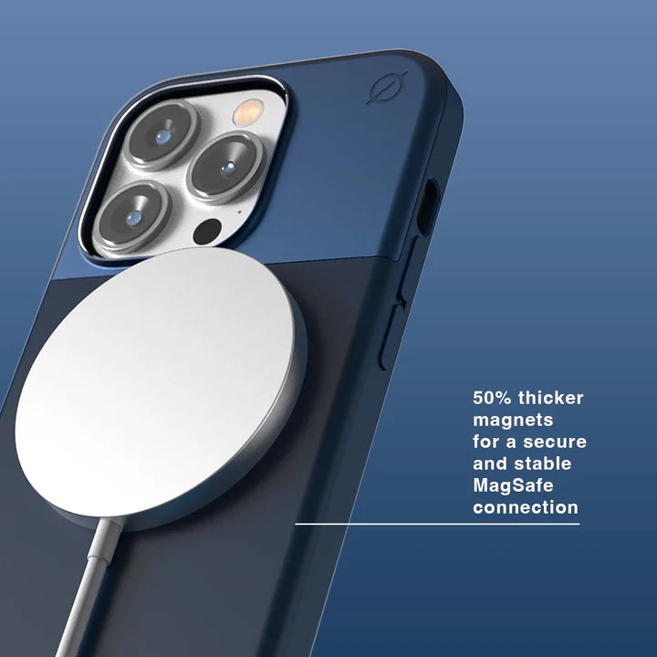 ATOM STUDIOS MagSafe Split Silicone iPhone 14 Pro case (Ink Blue Aluminium + Ink Blue Silicone)