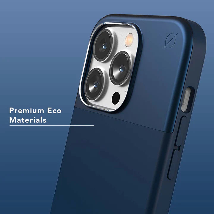 ATOM STUDIOS MagSafe Split Silicone iPhone 14 Pro case (Ink Blue Aluminium + Ink Blue Silicone)