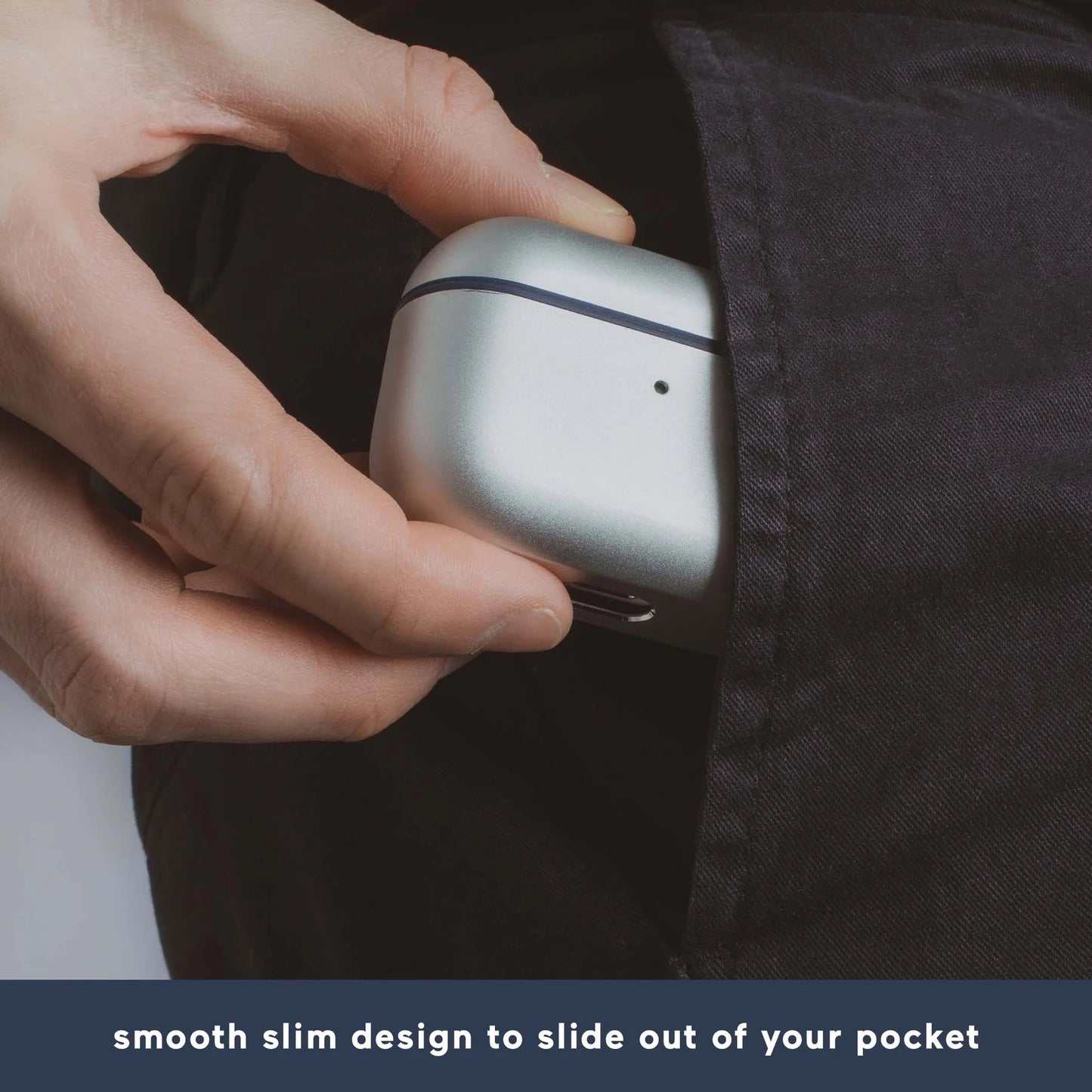 ATOM STUDIOS AirPods Pro Stand 2nd Gen / 1st Gen protective case (Silver/Nitrogen Blue)